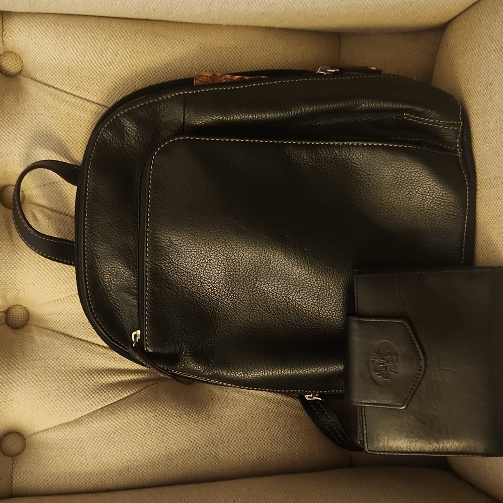 Tignanello Leather Mini Backpack and Buxton Wallet